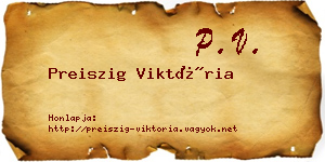 Preiszig Viktória névjegykártya